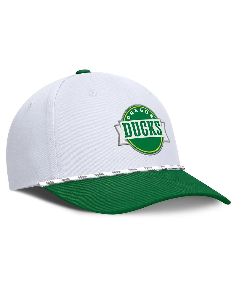 Fanatics Men's White/Green Oregon Ducks Admiral Adjustable Hat