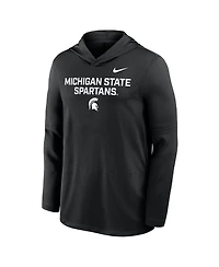 Nike Men's Black Michigan State Spartans 2025 Sideline Performance Long Sleeve Hoodie T-Shirt