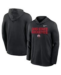 Nike Men's Black Ohio State Buckeyes 2025 Sideline Performance Long Sleeve Hoodie T-Shirt