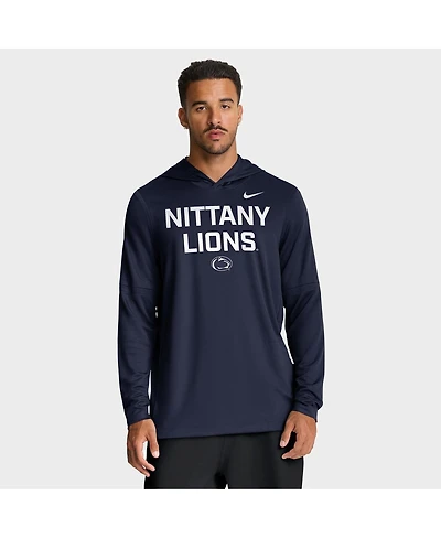 Nike Men's Navy Penn State Nittany Lions 2025 Sideline Performance Long Sleeve Hoodie T-Shirt