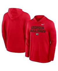 Nike Men's Red Georgia Bulldogs 2025 Sideline Performance Long Sleeve Hoodie T-Shirt