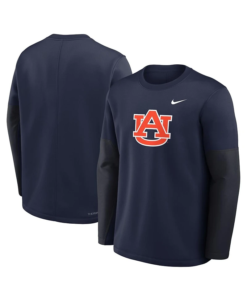 Nike Men's Navy Auburn Tigers 2025 Sideline Coach Dri-fit Long Sleeve T-Shirt