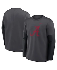 Nike Men's Anthracite Alabama Crimson Tide 2025 Sideline Coach Performance Long Sleeve T-Shirt