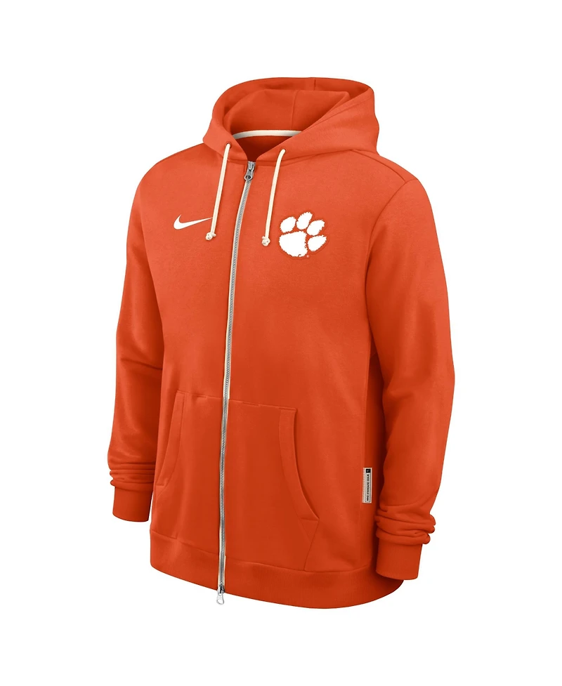 Nike Men's Orange Clemson Tigers 2025 Sideline Standard Issue Dri-fit Full-Zip Hoodie