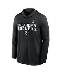 Jordan Men's Black Oklahoma Sooners 2025 Sideline Performance Long Sleeve Hoodie T-Shirt