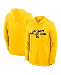 Jordan Men's Maize Michigan Wolverines 2025 Sideline Performance Long Sleeve Hoodie T-Shirt