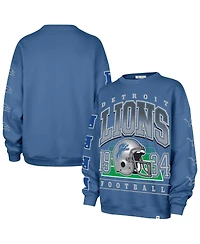 '47 Brand Women's Blue Detroit Lions Go Big Oversized Pullover Sweatshirt
