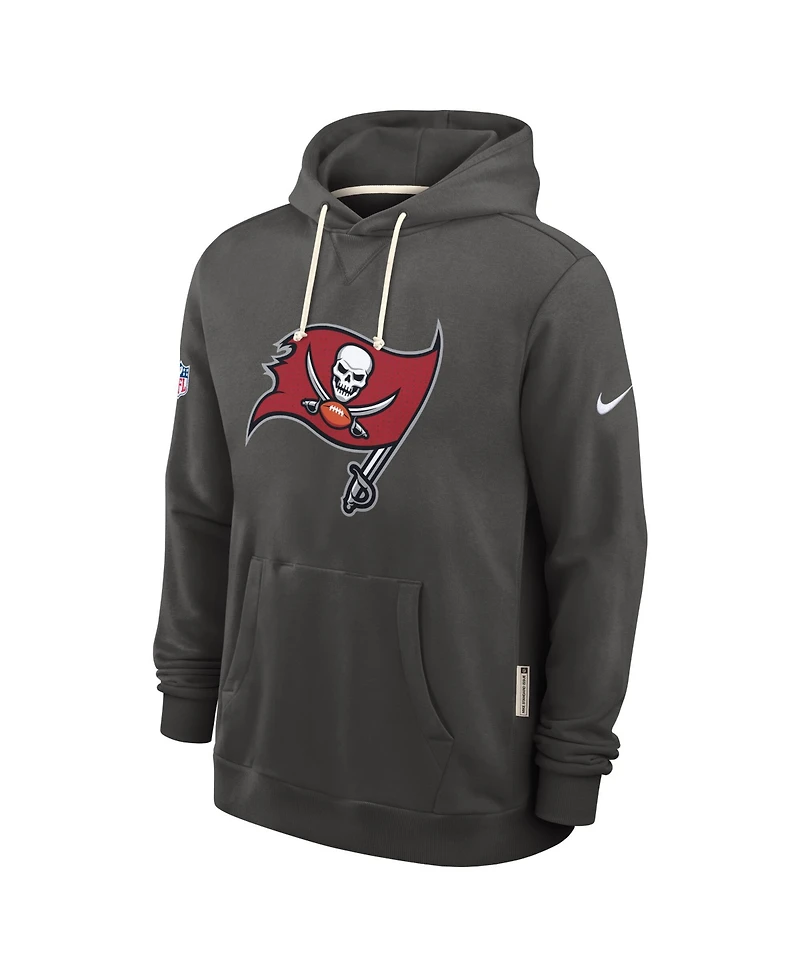 Nike Men's Pewter Tampa Bay Buccaneers Sideline Standard Issue Initial Home Dri-fit Hoodie