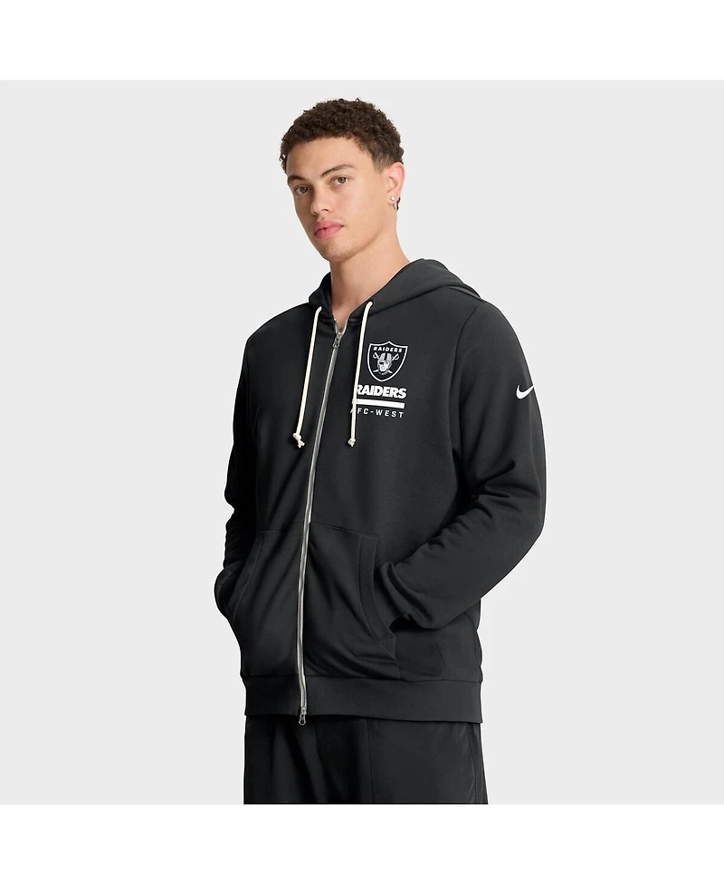 Nike Men's Black Las Vegas Raiders Sideline Standard Issue Utility Player Dri-fit Full-Zip Hoodie