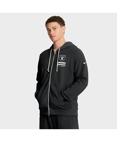 Nike Men's Black Las Vegas Raiders Sideline Standard Issue Utility Player Dri-fit Full-Zip Hoodie