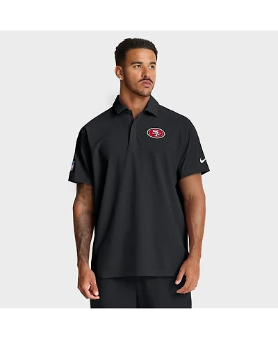 Nike Men's Black San Francisco 49ers Sideline City Pride Woven Performance Polo Shirt