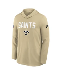 Nike Men's Gold New Orleans Saints Sideline Alt Pack Dri-fit Lightweight Hooded T-Shirt