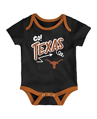 Outerstuff Baby Boys and Girls 3-Piece Texas Longhorns All Day Play Bodysuit Set