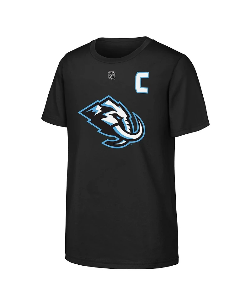 Outerstuff Big Boys and Girls Clayton Keller Black Utah Mammoth Captain Patch Name Number T-Shirt