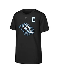 Outerstuff Big Boys and Girls Clayton Keller Black Utah Mammoth Captain Patch Name Number T-Shirt