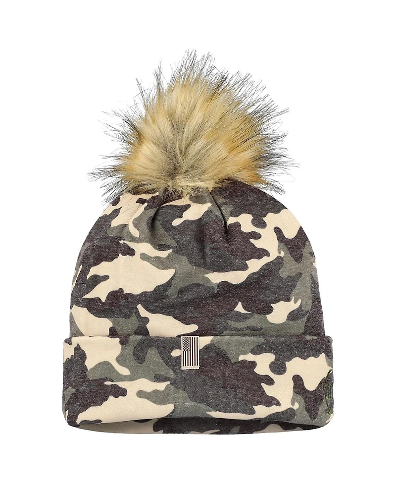 Top of the World Men's Camo Illinois Fighting Illini Oht Military Appreciation Cuffed Pom with Knit Hat
