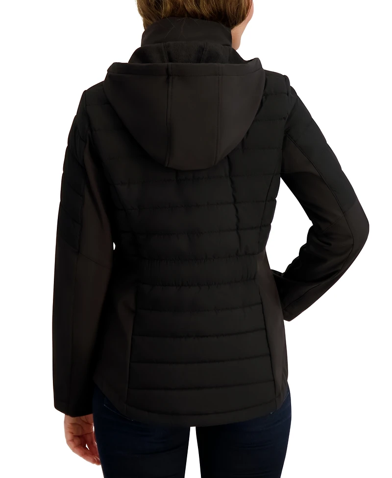 Nautica Women's Fleece-Lined Hooded Softshell Coat