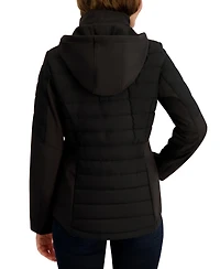 Nautica Women's Fleece-Lined Hooded Softshell Coat
