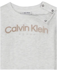 Calvin Klein Baby Boys 2-Piece Fleece Semi-Snap Sweatsuit and Joggers Set