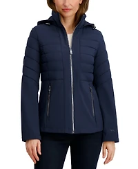 Nautica Women's Fleece-Lined Hooded Softshell Coat