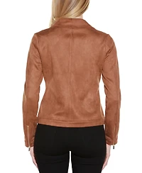 Belldini Women's Faux-Suede Moto Jacket