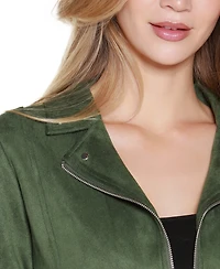 Belldini Women's Faux-Suede Moto Jacket