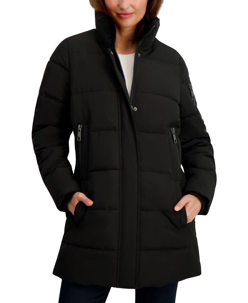 Nautica Women's Faux-Fur-Trim Hooded Puffer Coat