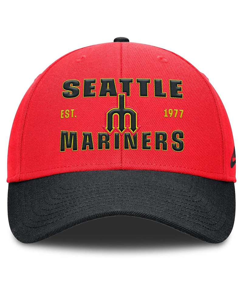 Nike Men's Crimson/Black Seattle Mariners Neon 90s Rise Adjustable Hat