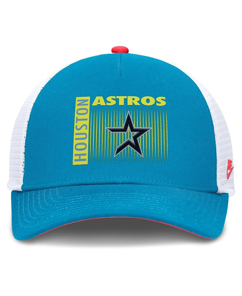 Nike Men's Teal Houston Astros Neon 90s Rise Structured Performance Adjustable Trucker Hat