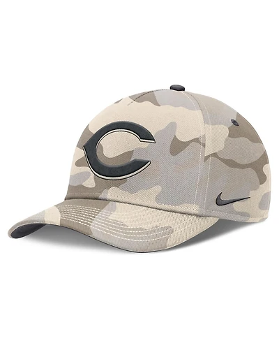 Nike Men's Natural Cincinnati Reds Camo Pack Rise Adjustable Hat