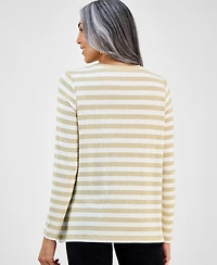 Style & Co Women's Printed Scoop Neck Long-Sleeve T-Shirt, Exclusively at Macy's