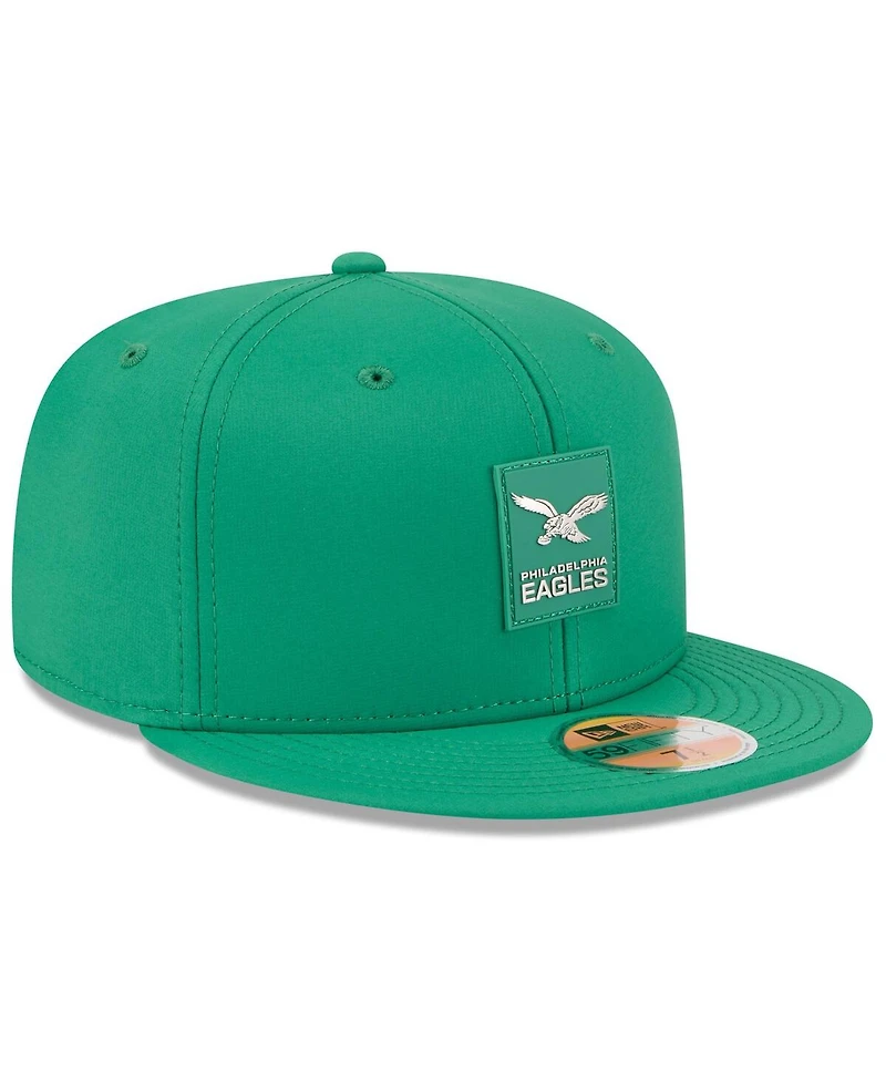 New Era Men's Kelly Green Philadelphia Eagles 2025 Sideline Throwback 59FIFTY Fitted Hat
