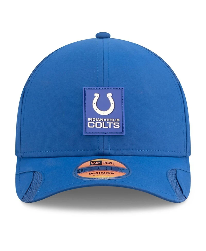 New Era Big Boys and Girls Royal Indianapolis Colts 2025 Sideline 9FORTY Adjustable Hat