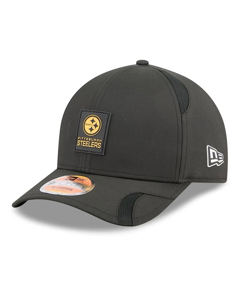 New Era Big Boys and Girls Black Pittsburgh Steelers 2025 Sideline 9FORTY Adjustable Hat