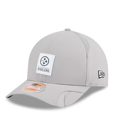 New Era Men's Gray Pittsburgh Steelers 2025 Sideline M-crown 9FORTY Adjustable Hat
