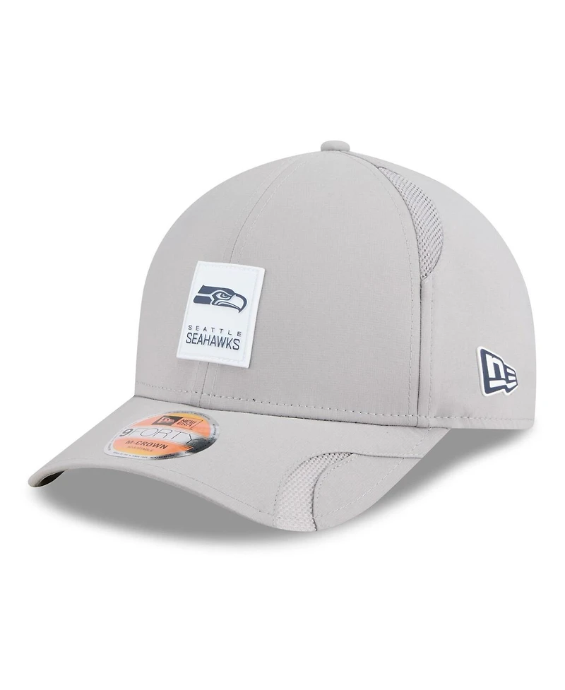 New Era Men's Gray Seattle Seahawks 2025 Sideline M-crown 9FORTY Adjustable Hat