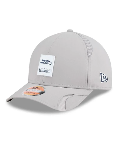 New Era Men's Gray Seattle Seahawks 2025 Sideline M-crown 9FORTY Adjustable Hat