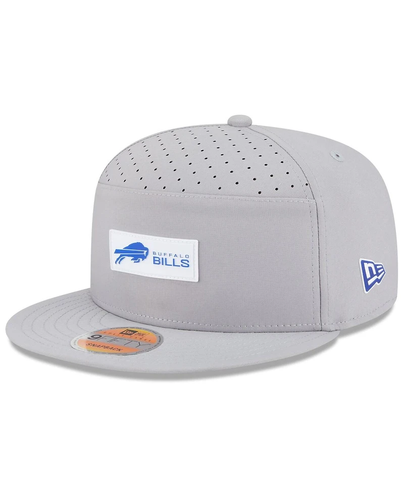 New Era Men's Gray Buffalo Bills 2025 Sideline Split Panel 9FIFTY Snapback Hat