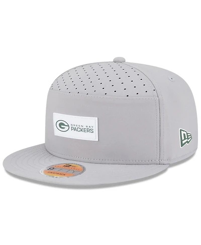 New Era Men's Green Green Bay Packers 2025 Sideline Split Panel 9FIFTY Snapback Hat