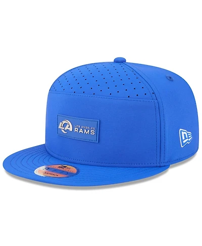 New Era Men's Royal Los Angeles Rams 2025 Sideline Split Panel 9FIFTY Snapback Hat
