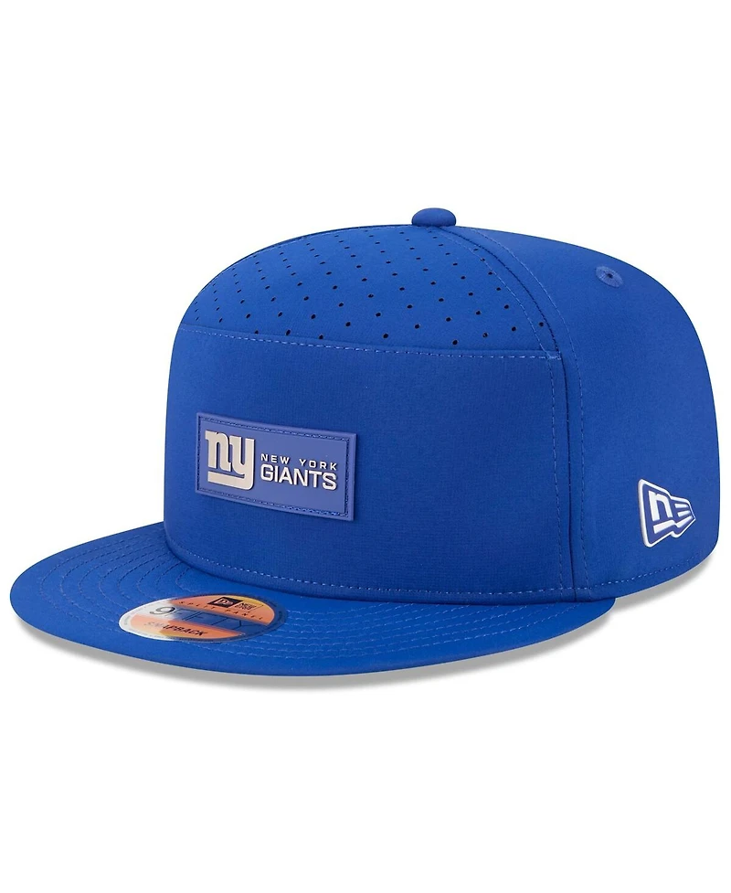 New Era Men's Royal New York Giants 2025 Sideline Split Panel 9FIFTY Snapback Hat