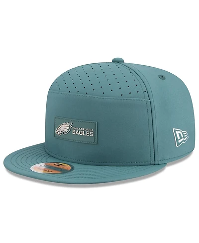 New Era Men's Midnight Green Philadelphia Eagles 2025 Sideline Split Panel 9FIFTY Snapback Hat