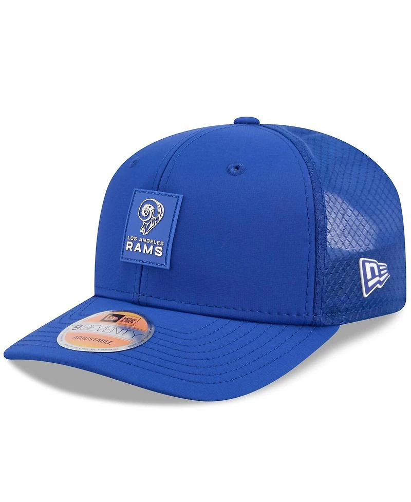 New Era Men's Royal Los Angeles Rams 2025 Sideline Throwback 9SEVENTY Trucker Adjustable Hat