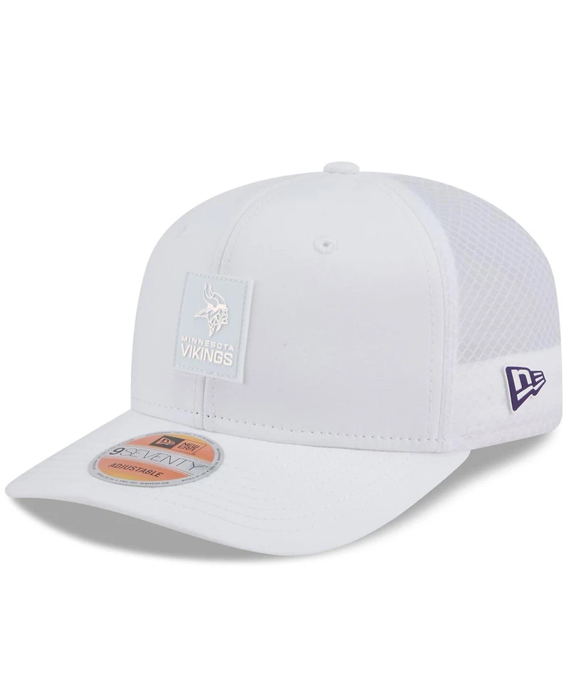 New Era Men's White Minnesota Vikings 2025 Sideline 9SEVENTY Trucker Adjustable Hat
