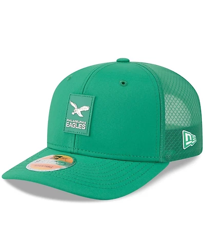 New Era Men's Kelly Green Philadelphia Eagles 2025 Sideline Throwback 9SEVENTY Trucker Adjustable Hat
