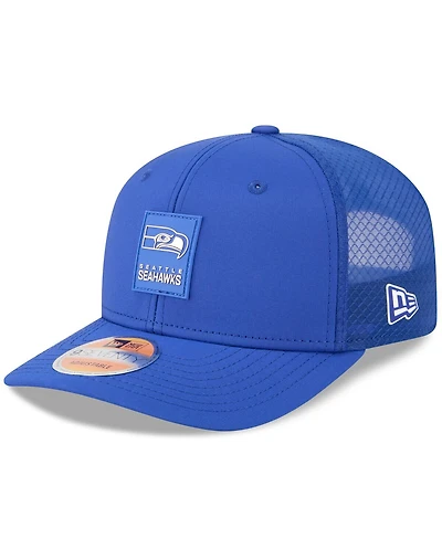 New Era Men's Royal Seattle Seahawks 2025 Sideline Throwback 9SEVENTY Trucker Adjustable Hat