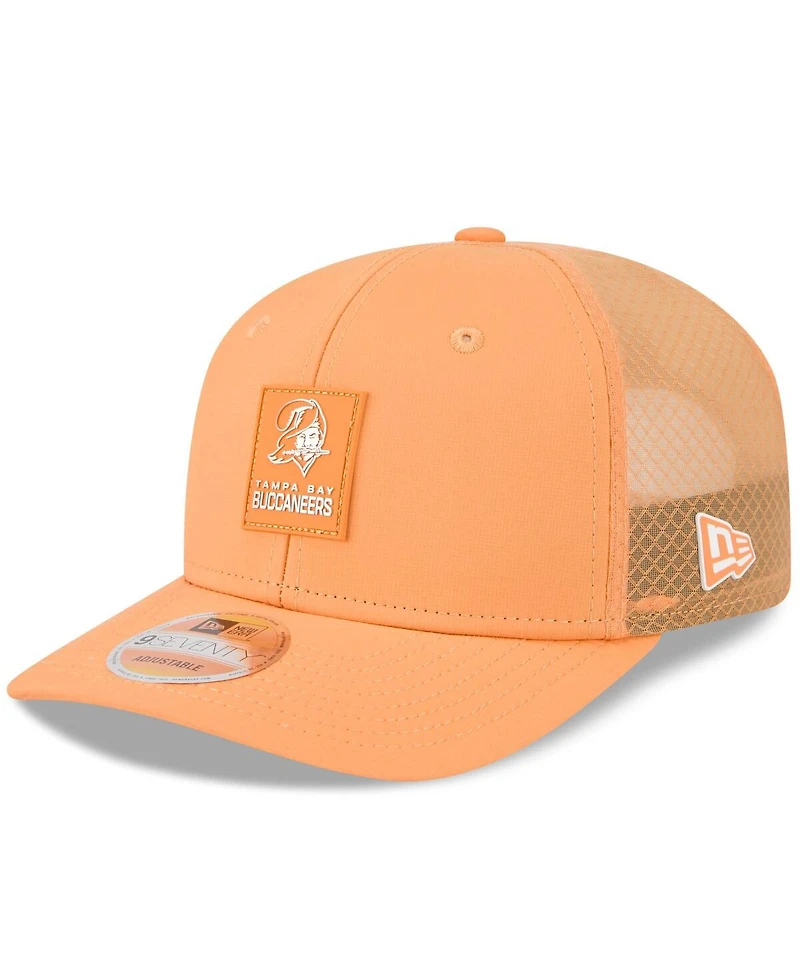 New Era Men's Orange Tampa Bay Buccaneers 2025 Sideline Throwback 9SEVENTY Trucker Adjustable Hat