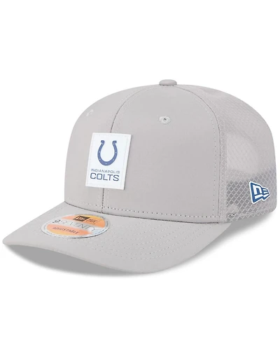 New Era Men's Gray Indianapolis Colts 2025 Sideline 9SEVENTY Adjustable Trucker Hat