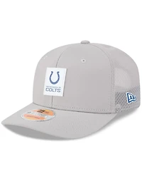New Era Men's Gray Indianapolis Colts 2025 Sideline 9SEVENTY Adjustable Trucker Hat