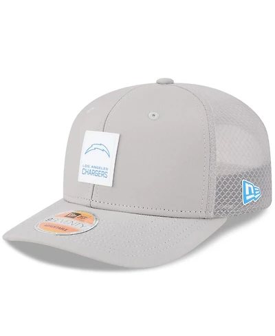 New Era Men's Gray Los Angeles Chargers 2025 Sideline 9SEVENTY Adjustable Trucker Hat
